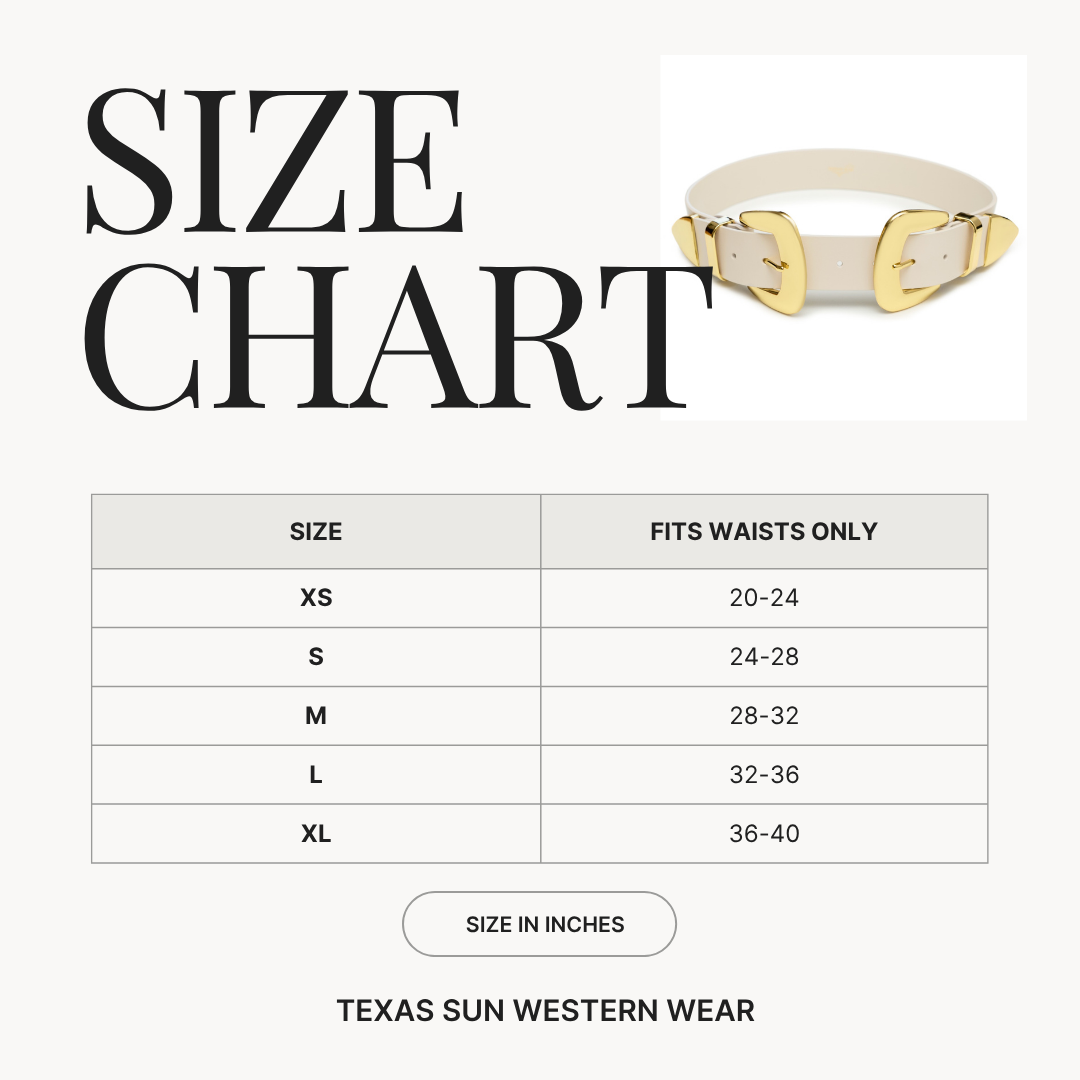 Double  Buckle Cream Belt - Wide