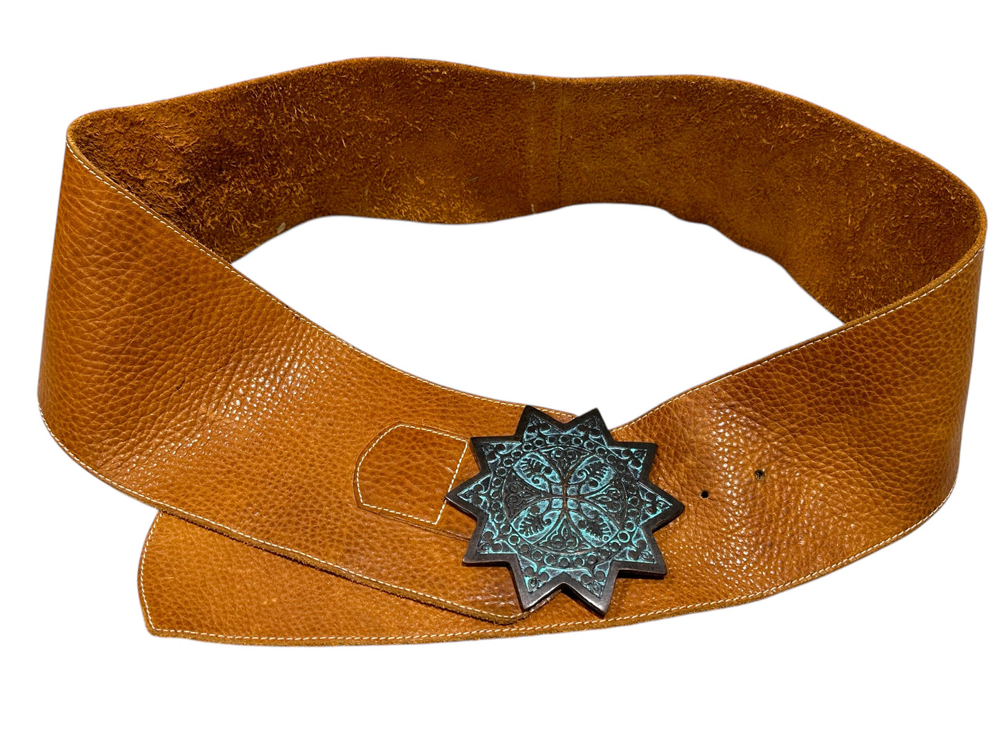 Brown Leather Statement Belt