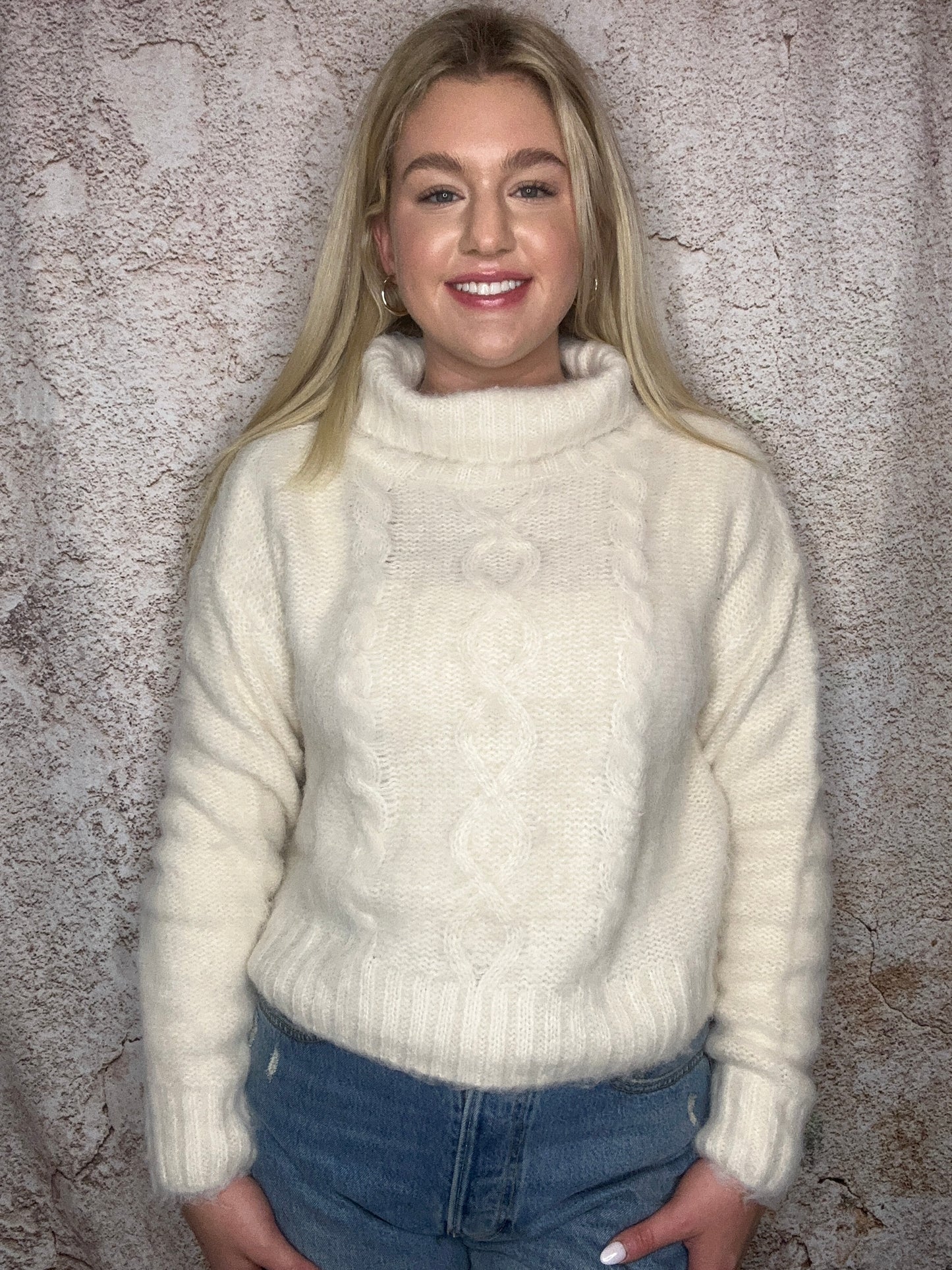 Turtleneck cable knit