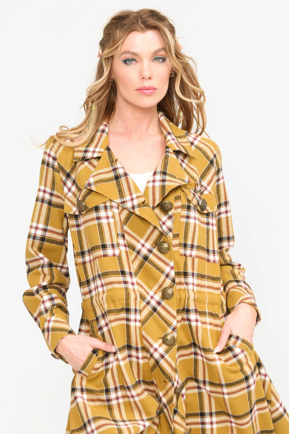 Coco Plaid Trench Coat