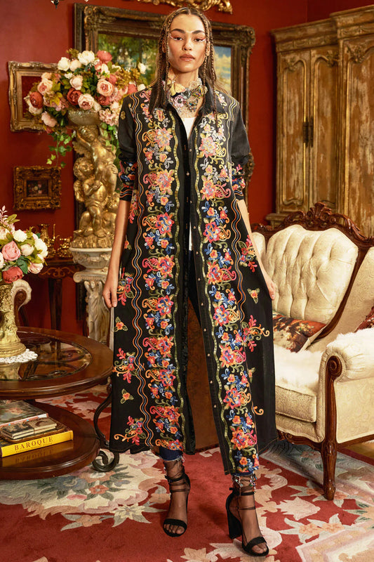 Aratta Meadow of Flowers Embroidered Duster