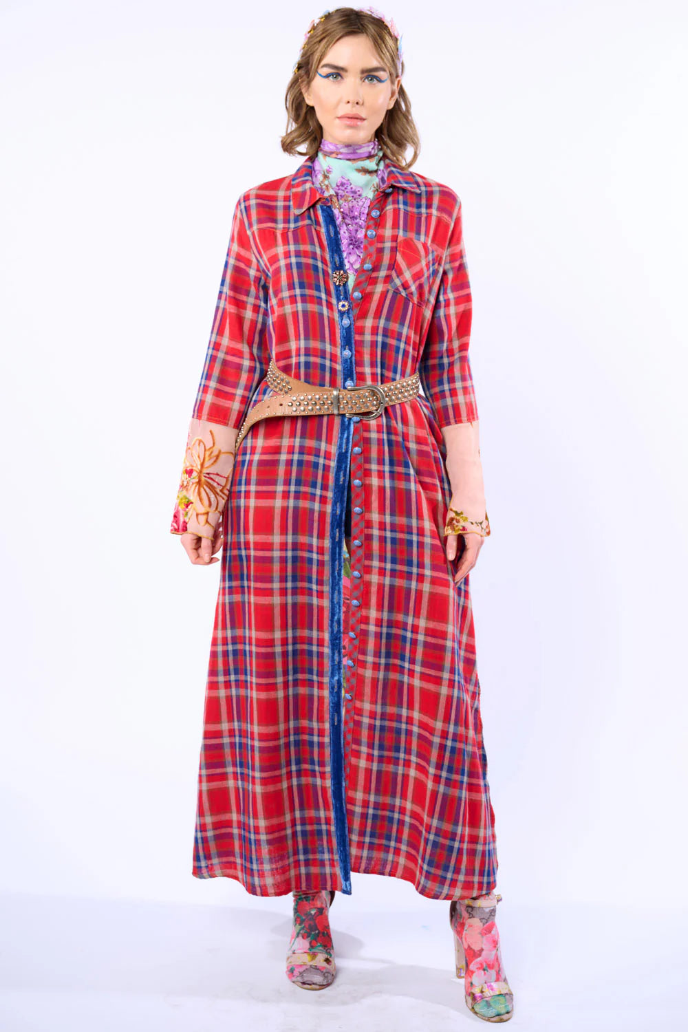 Aratta Anna Duster Red Plaid