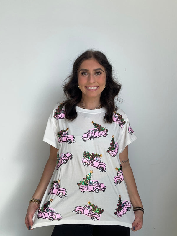 Queen of Sparkles Christmas Trees Tee Nikko Blu Boutique