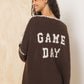 Brown and Cream Football Cardigan