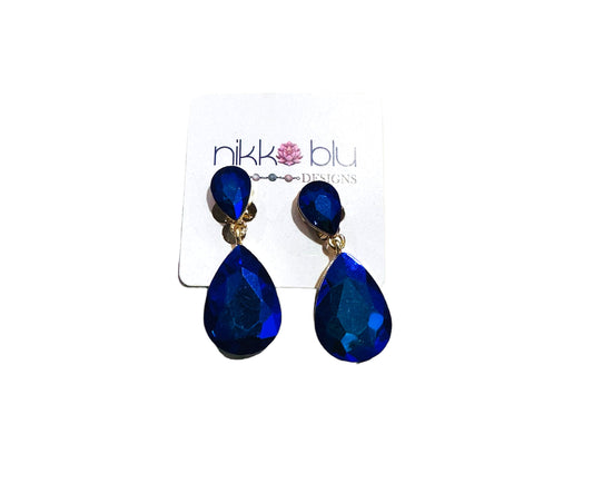 Clip on Blue Earrings