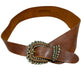 Brown Leather Belt with Large buckle