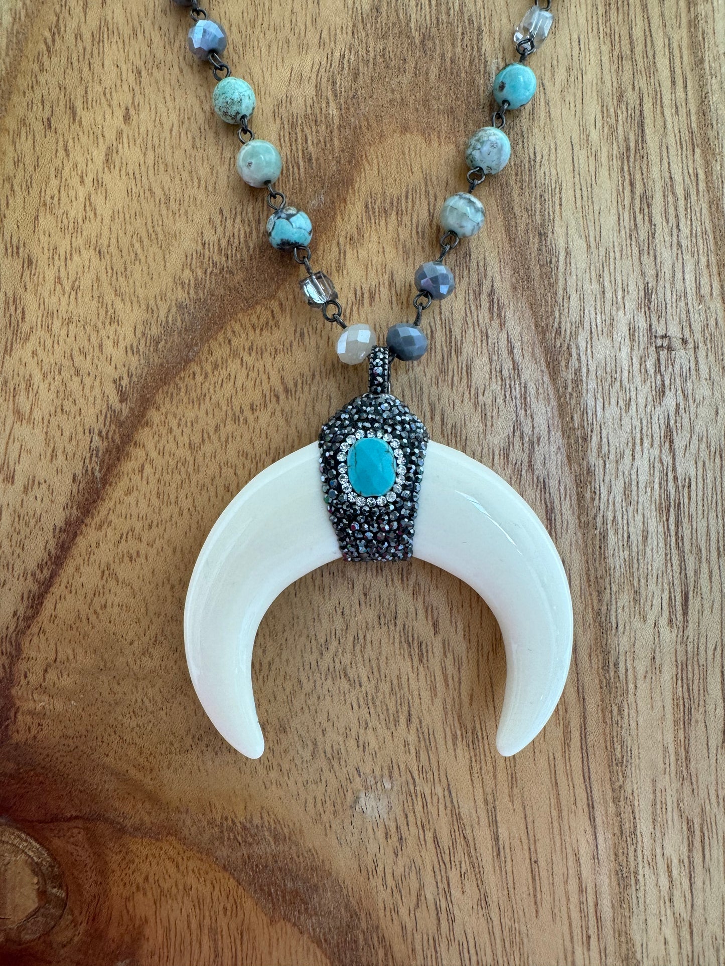 OOAK Bone Horn Necklace