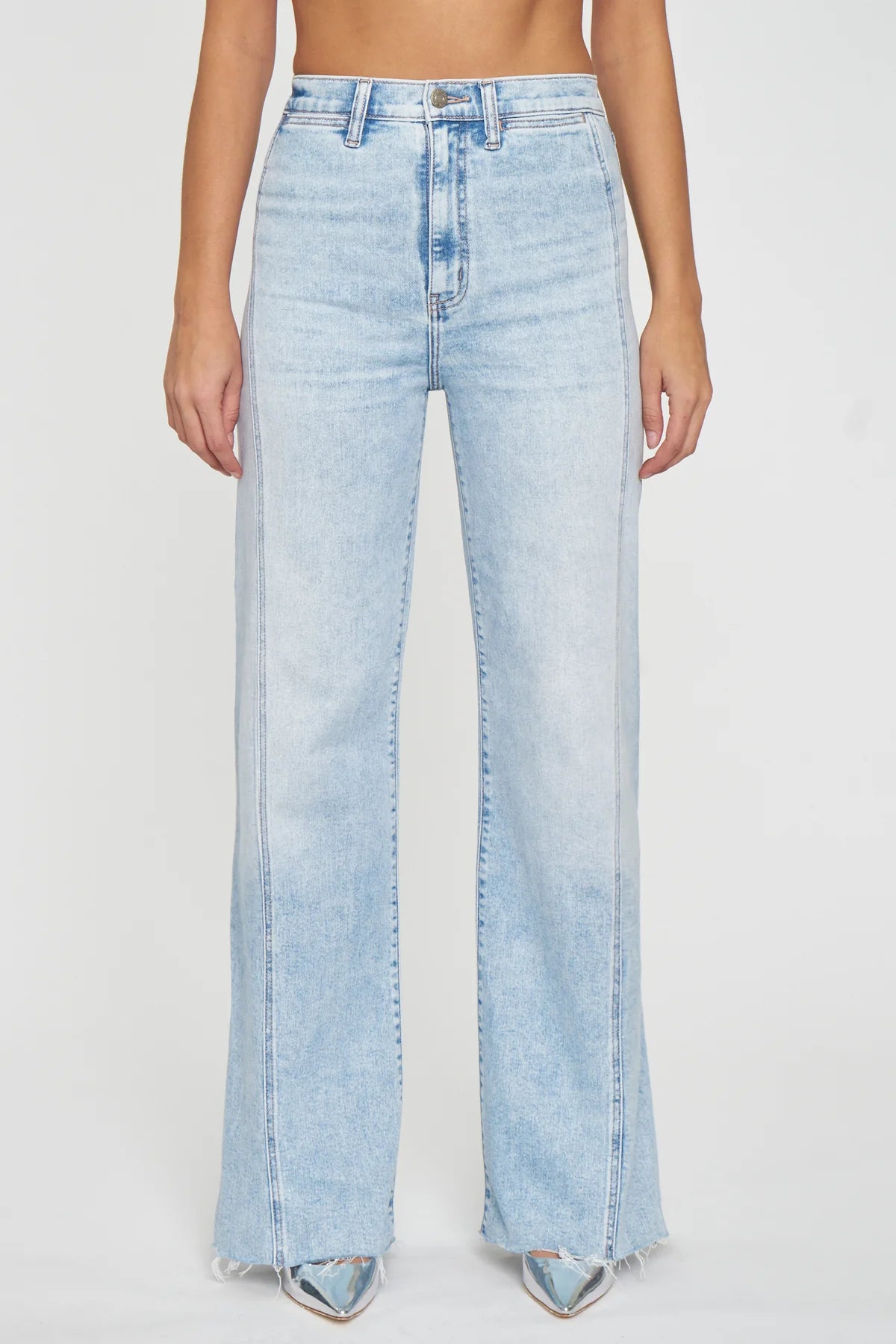 FAR OUT SEAM WIDE LEG IN CUPID JEANS