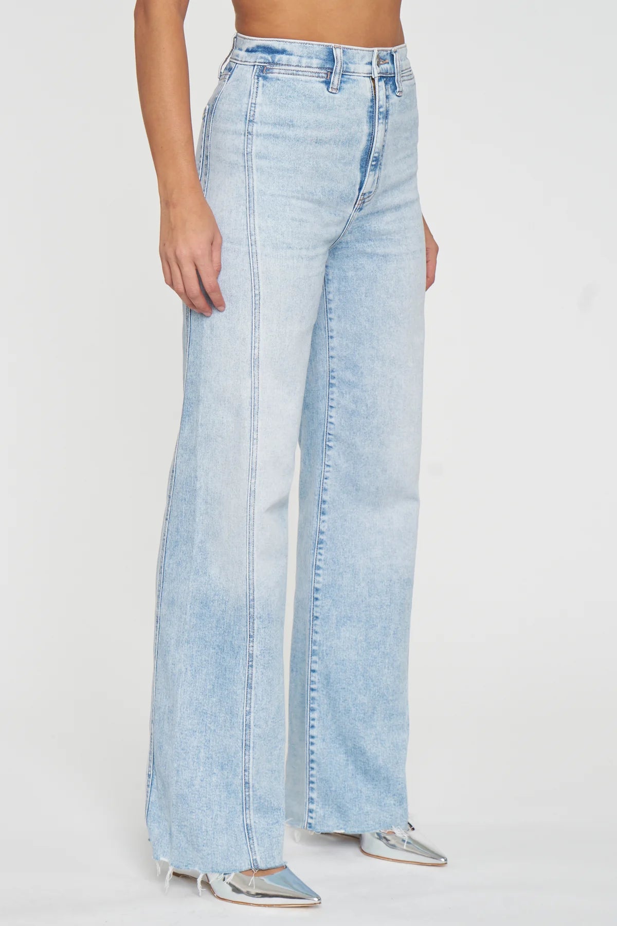 FAR OUT SEAM WIDE LEG IN CUPID JEANS