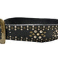 Black Grommeted Leather Belt