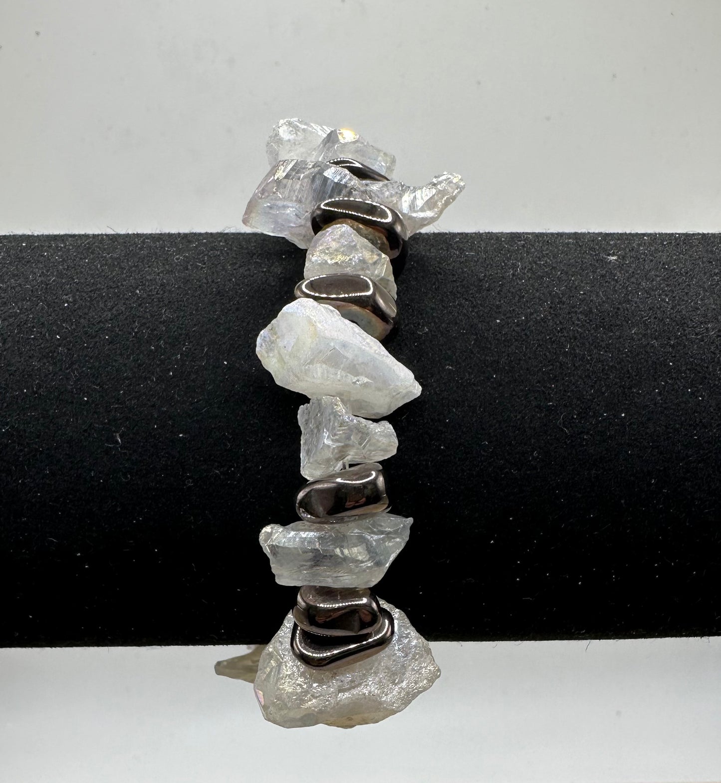 Crystal Quartz Bracelet with Hematite Bracelet