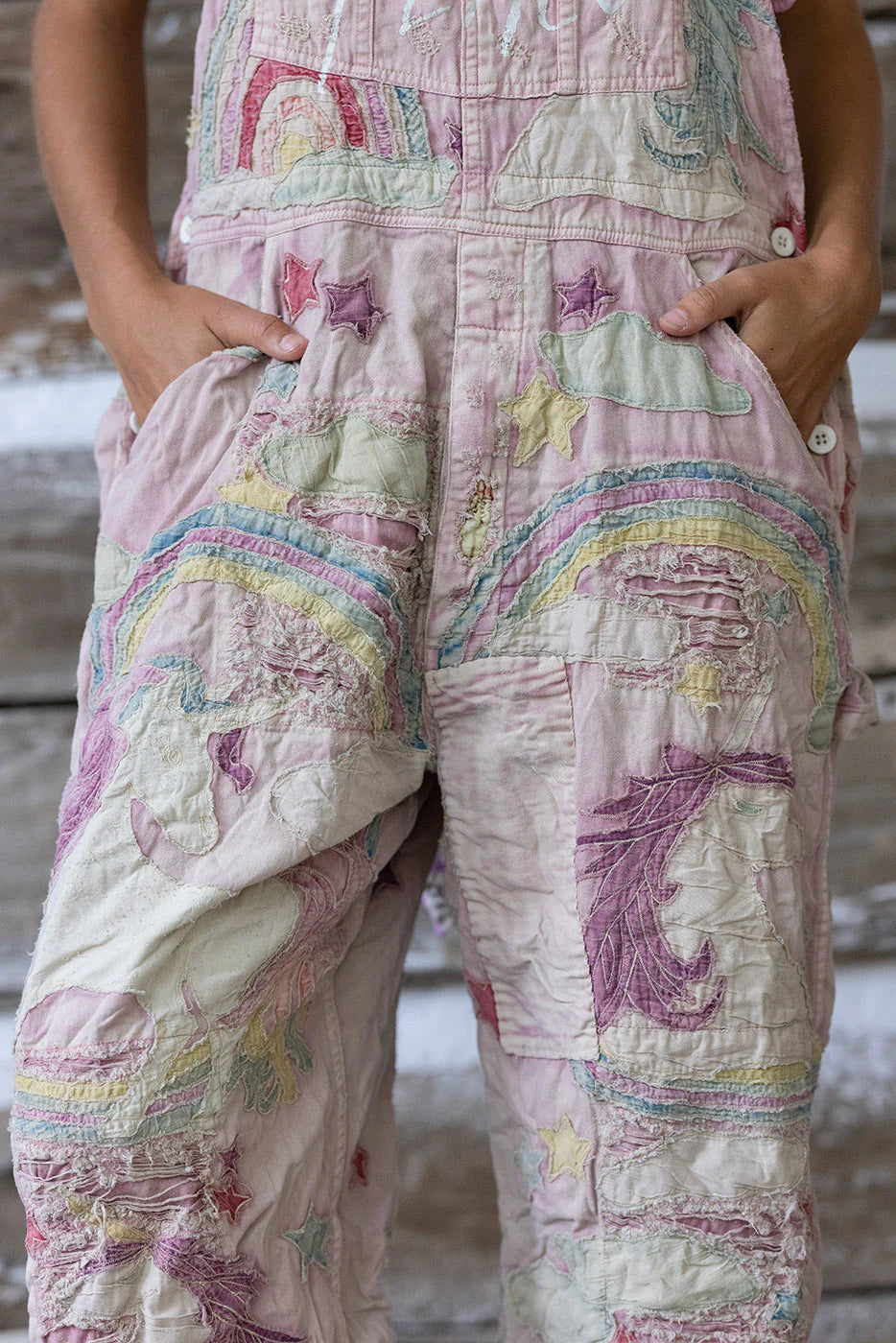 Magnolia Pearl 037 Applique Unicorn Fairy Overalls