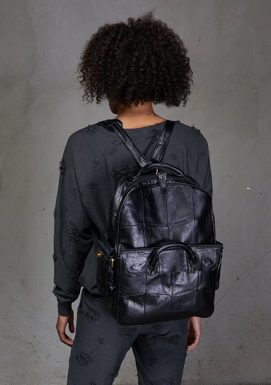 Black Leather Backpack