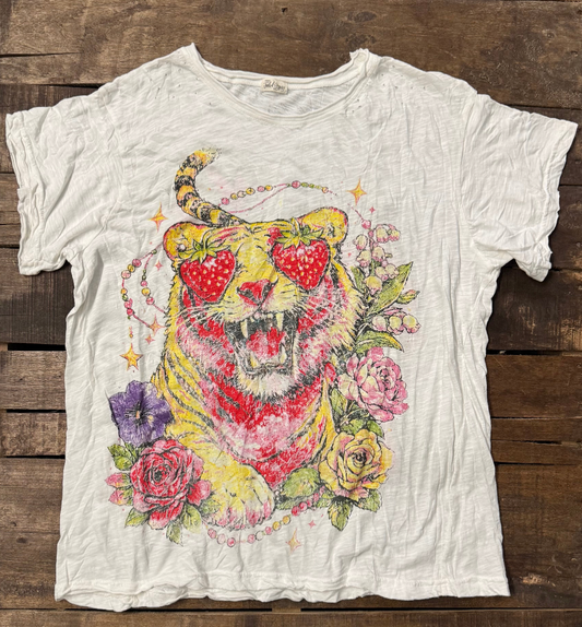 House of Jaded Gypsy Worn and Weathered Tee-Tiger Love