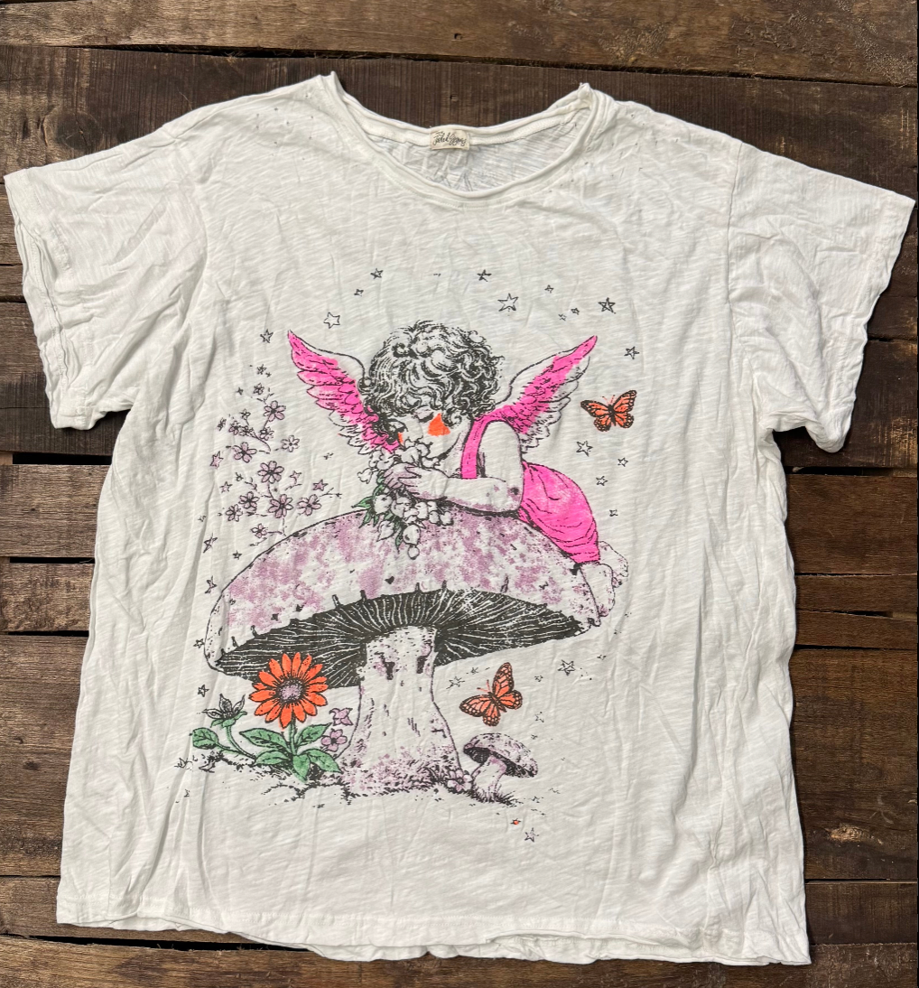 Jaded Gypsy Worn and Weathered Tee-Fairy O/S