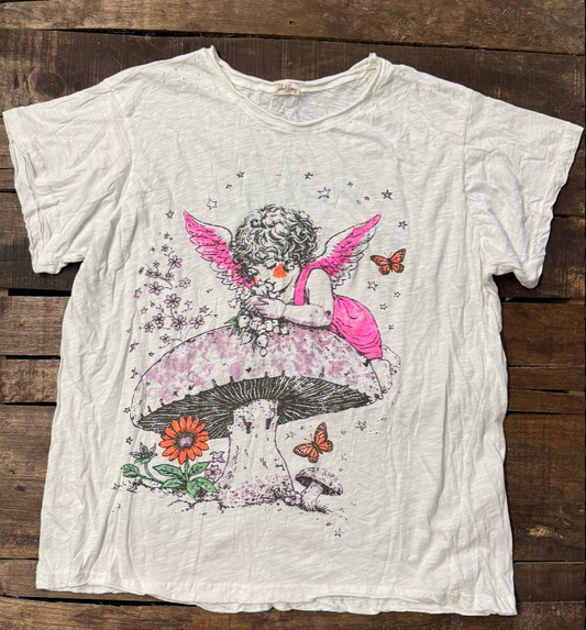 House of Jaded Gypsy Worn and Weathered Tee-Fairy O/S