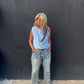Paisley Scarf Tie Linen Blend Muscle Top