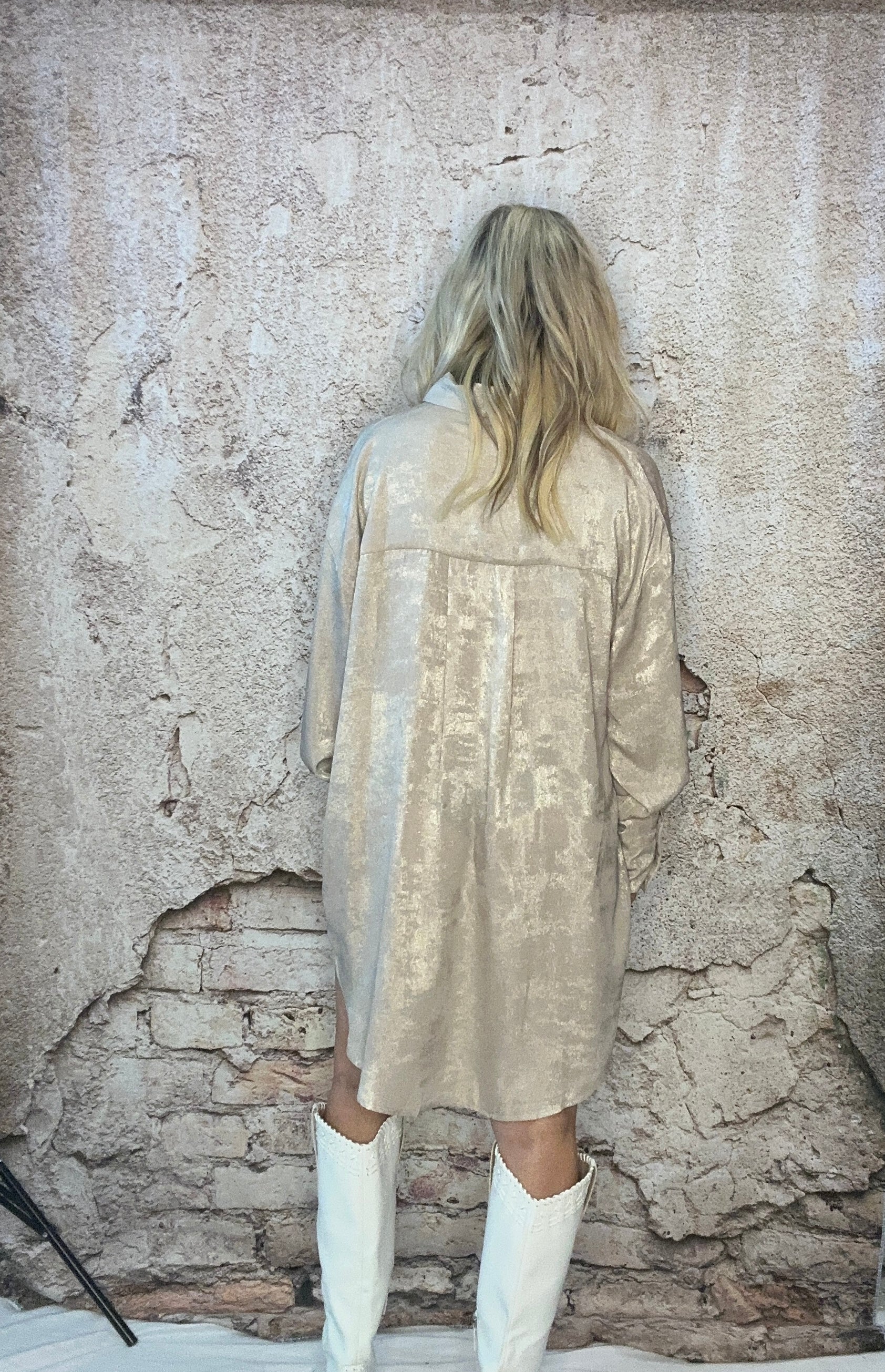 champagne shirt dress Rosetta Getty | Polo T-SHIRT Dress | M