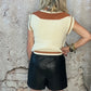 Ivory and Rust Vest