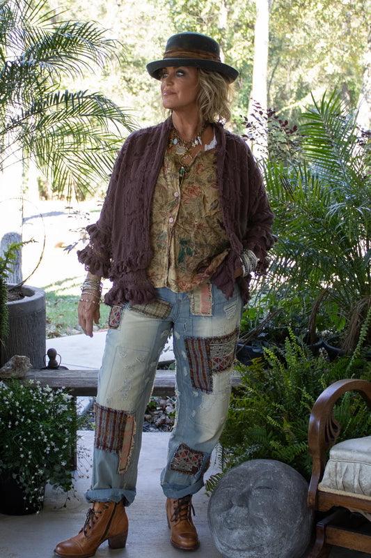 Jaded Gypsy Peace and Love Jeans  Patched