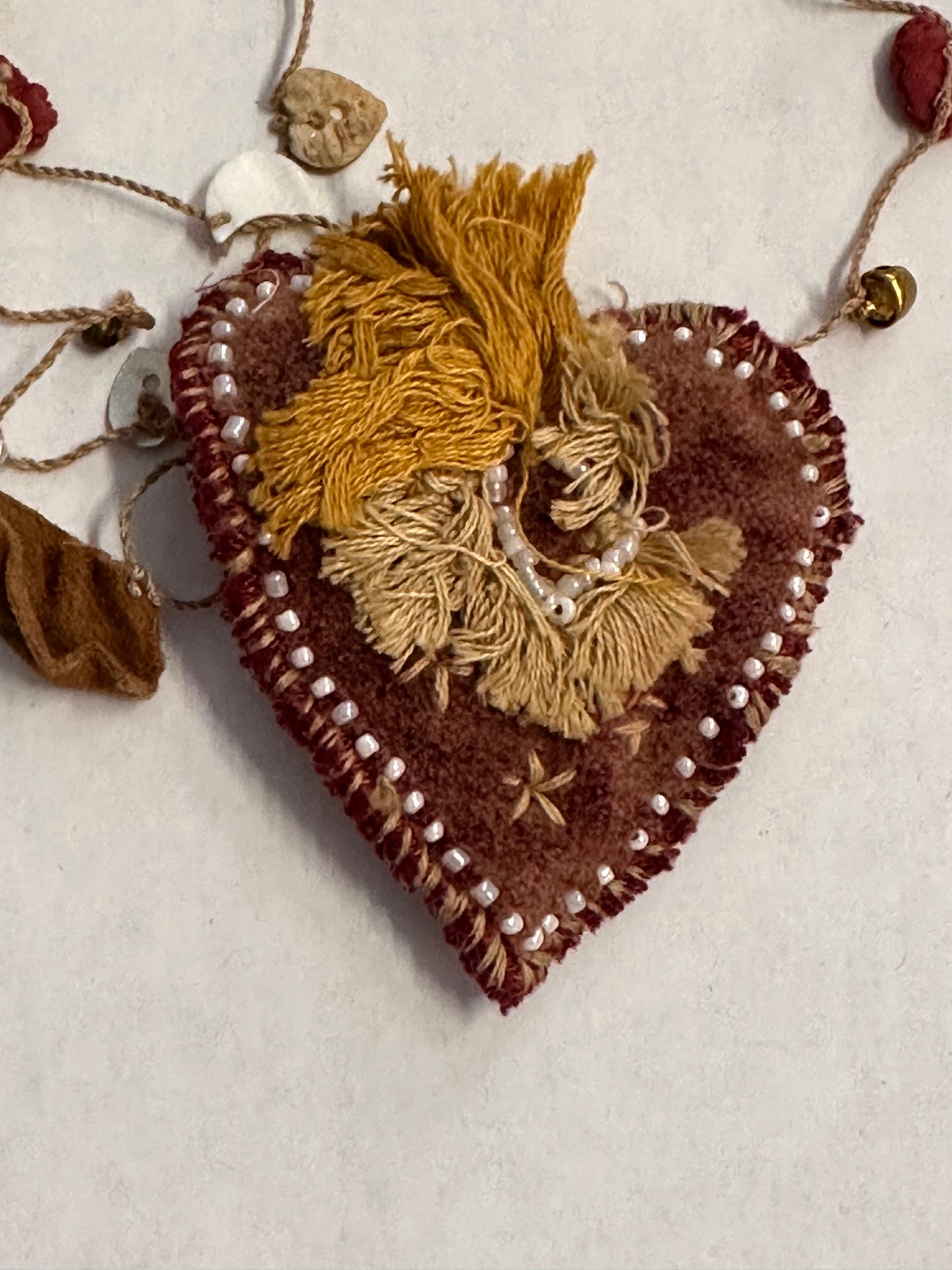 Magnolia Pearl 253 HAND KNOTTED HEART NECKLACE