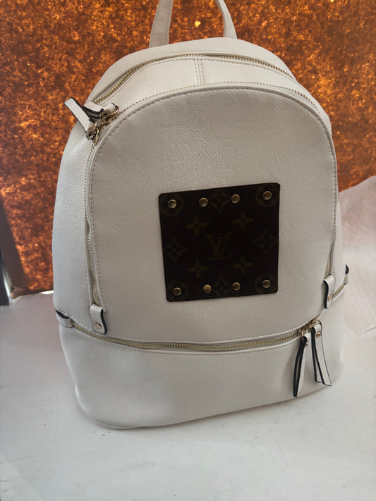 White Upcycled Back Pack