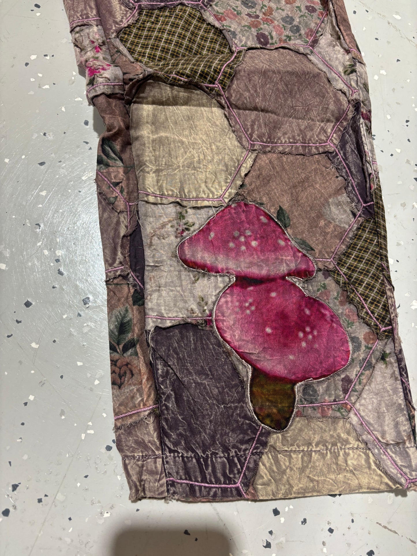 Paper Lace Mushroom Patchwork Pants