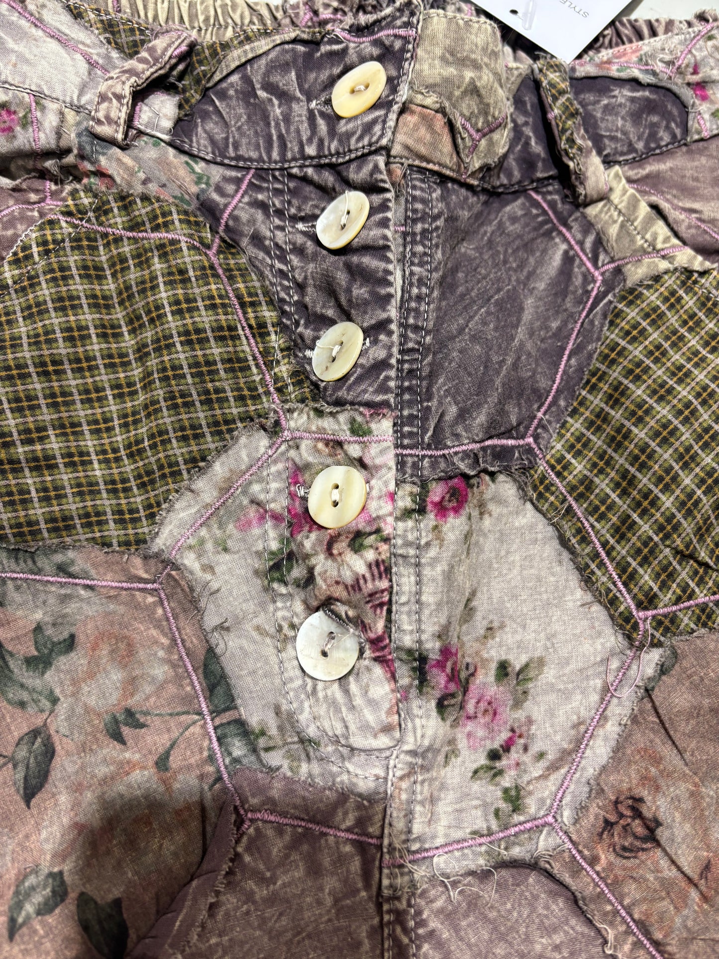 Paper Lace Mushroom Patchwork Pants