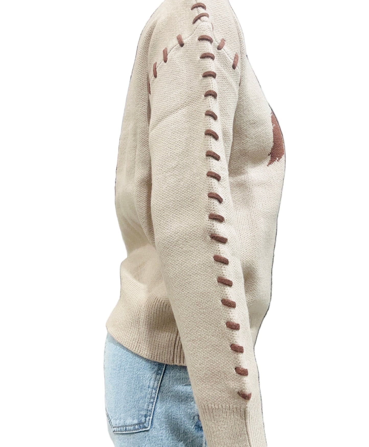 Brown and Cream Horse Sweater
