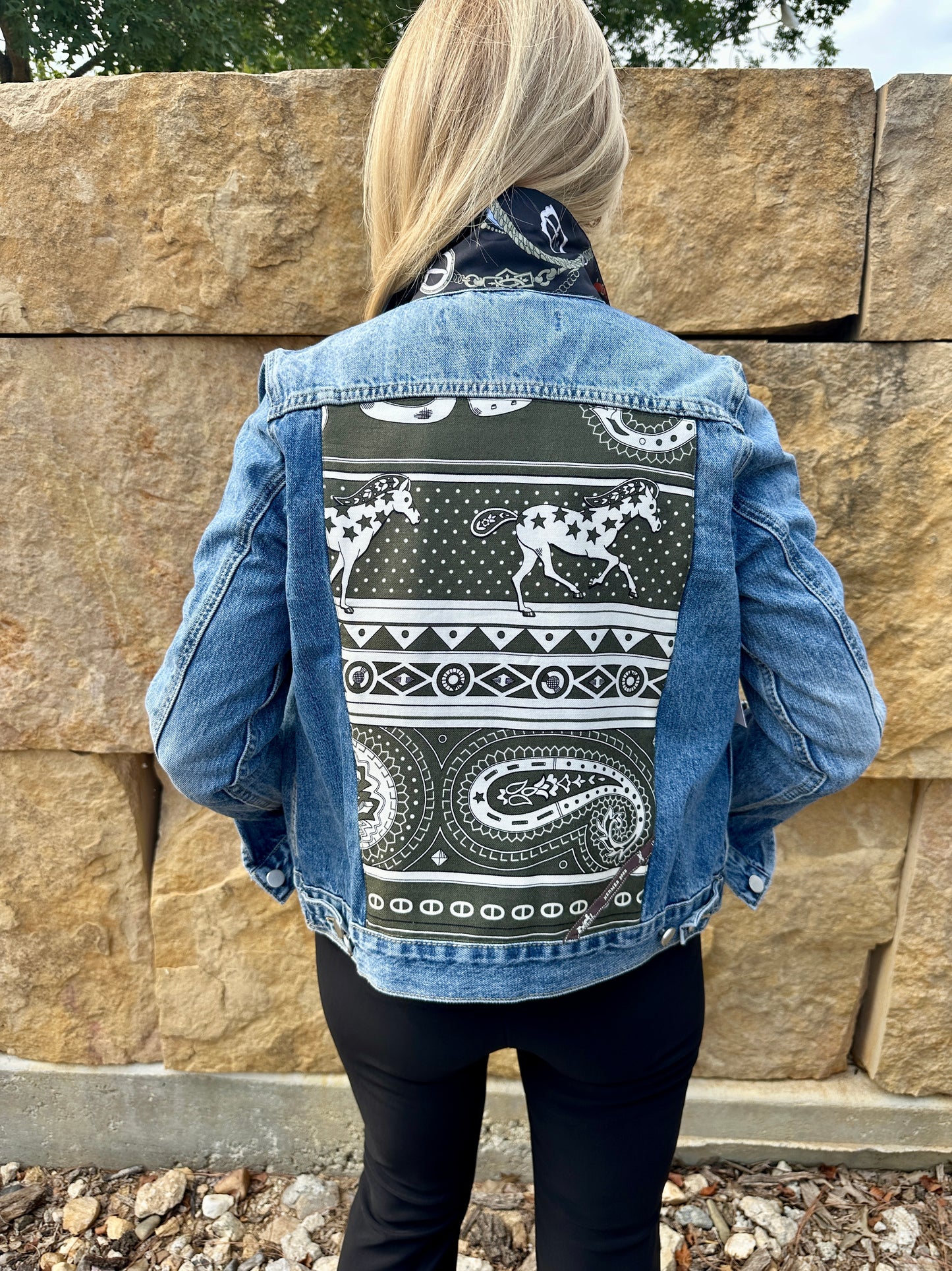 Hermes Olive Bandana Scarf Jacket