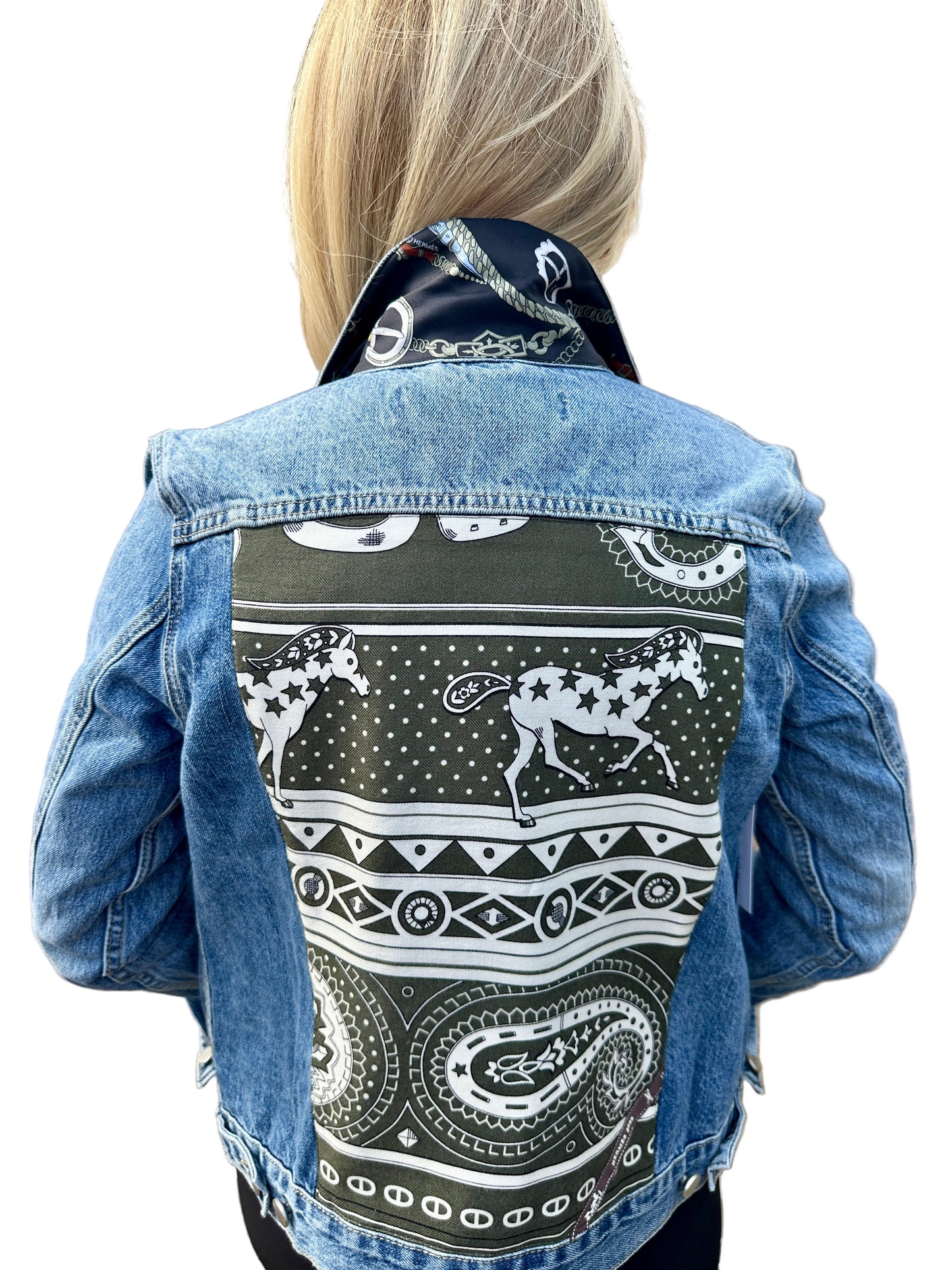 Hermes Olive Bandana Scarf Jacket