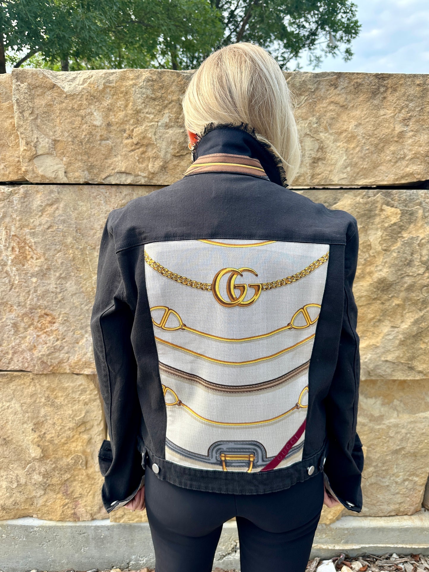 Gucci Silk Scarf Black  Jacket