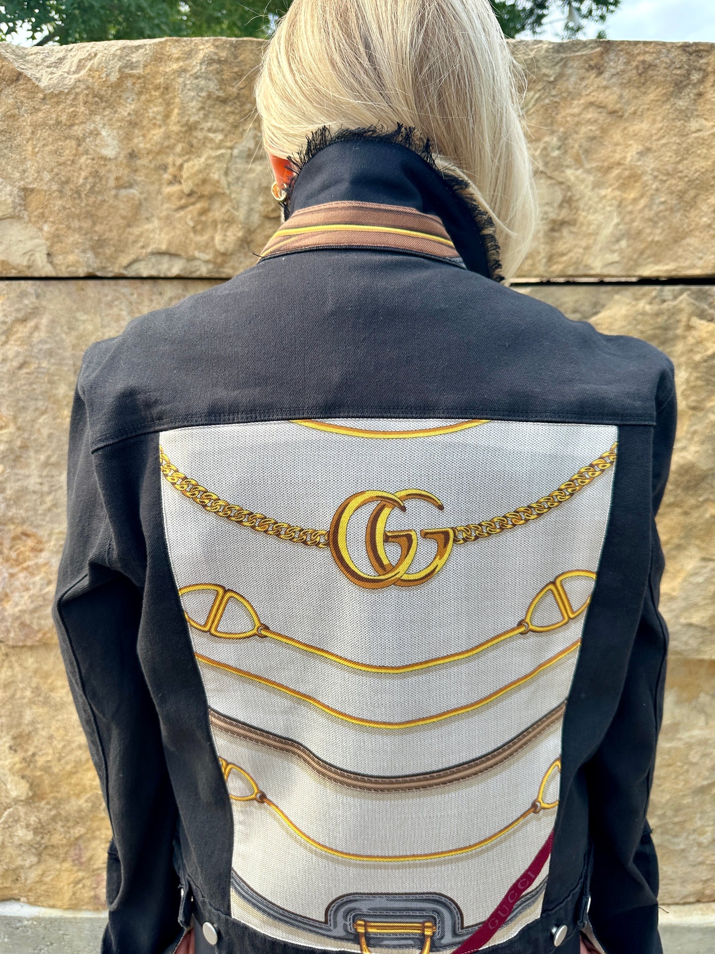 Gucci Silk Scarf Black  Jacket