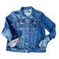 Hermes Paris Silk Scarf Denim Jacket
