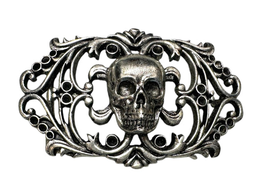 Silver Skull Belt Buckle