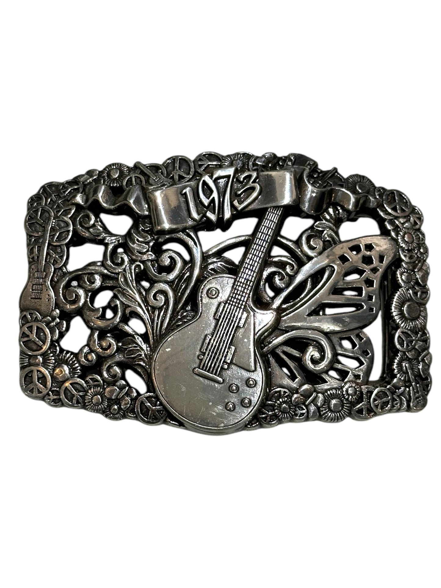 Silver 1973 Guitar Belt Buckle