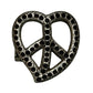 Silver Heart Peace Belt Buckle