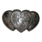 Silver Triple Heart Belt Buckle