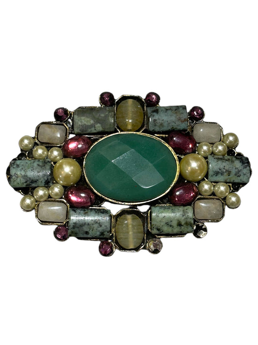 Stone, Pearl & Rhinestone Belt Buckle