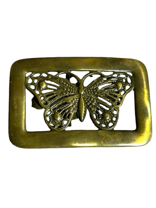 Bronze Rectangular Butterfly Belt Buckle