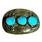 Gold and Turquoise Three Stone Belt Buckle