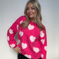 Heart sweater: Hot pink