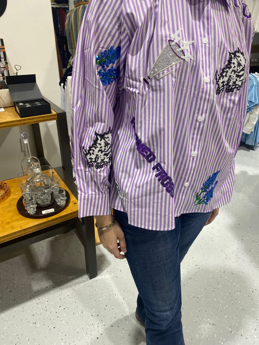 TCU Mini Icon Striped Button Down