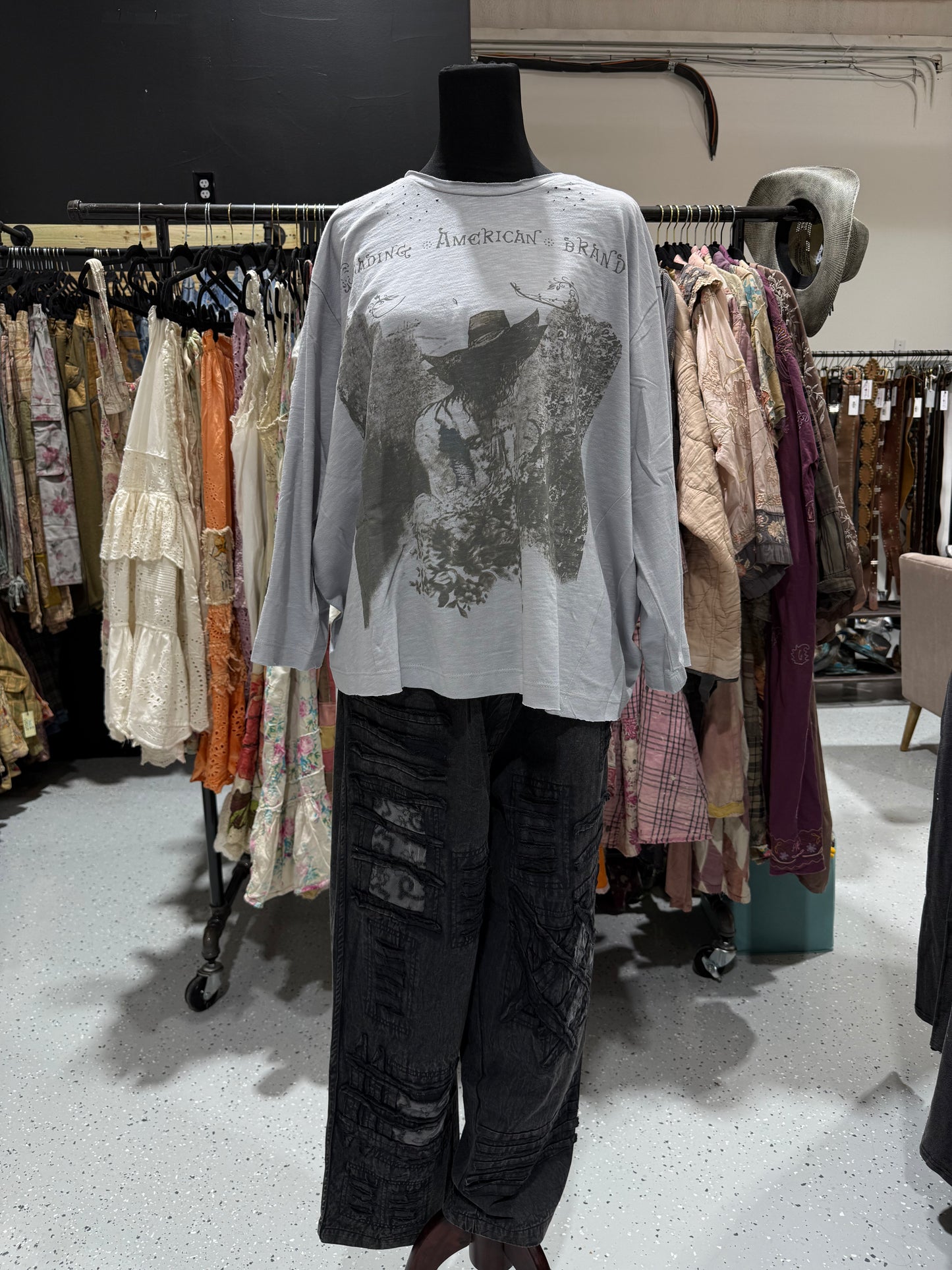 Paper Lace  Lady in the Garden Top Grey