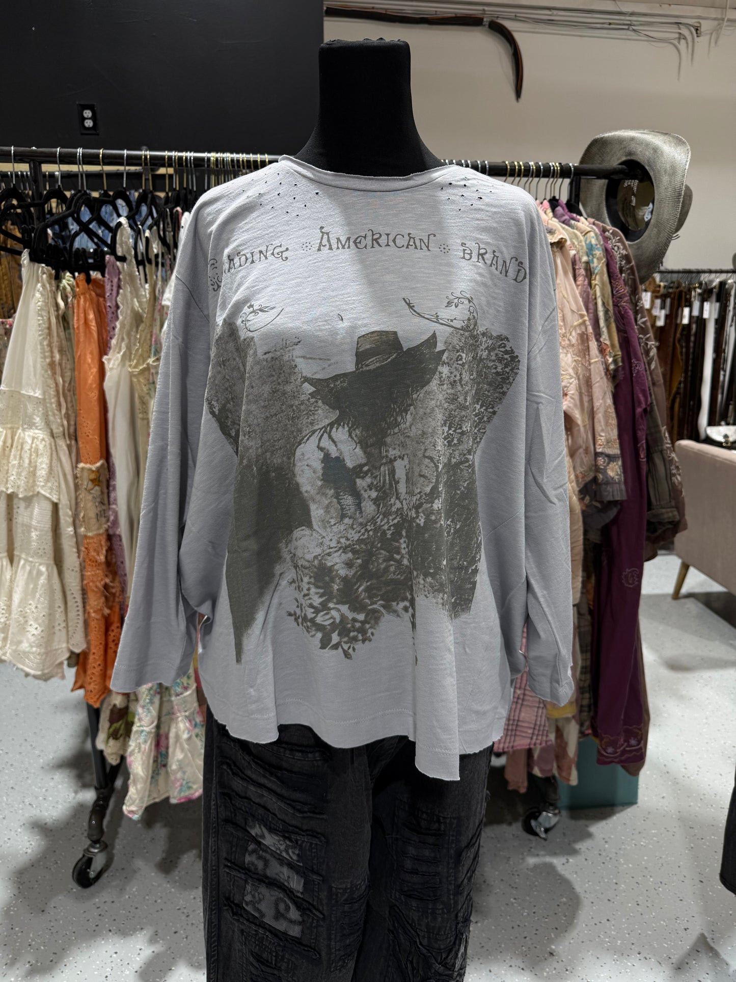 Paper Lace  Lady in the Garden Top Grey