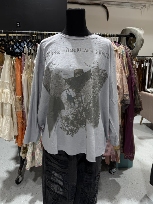 Paper Lace  Lady in the Garden Top Grey