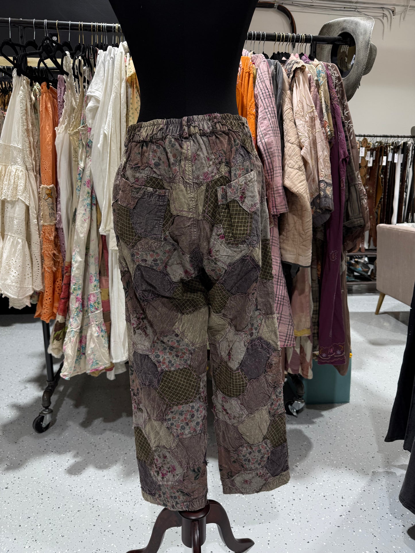 Paper Lace Mushroom Patchwork Pants