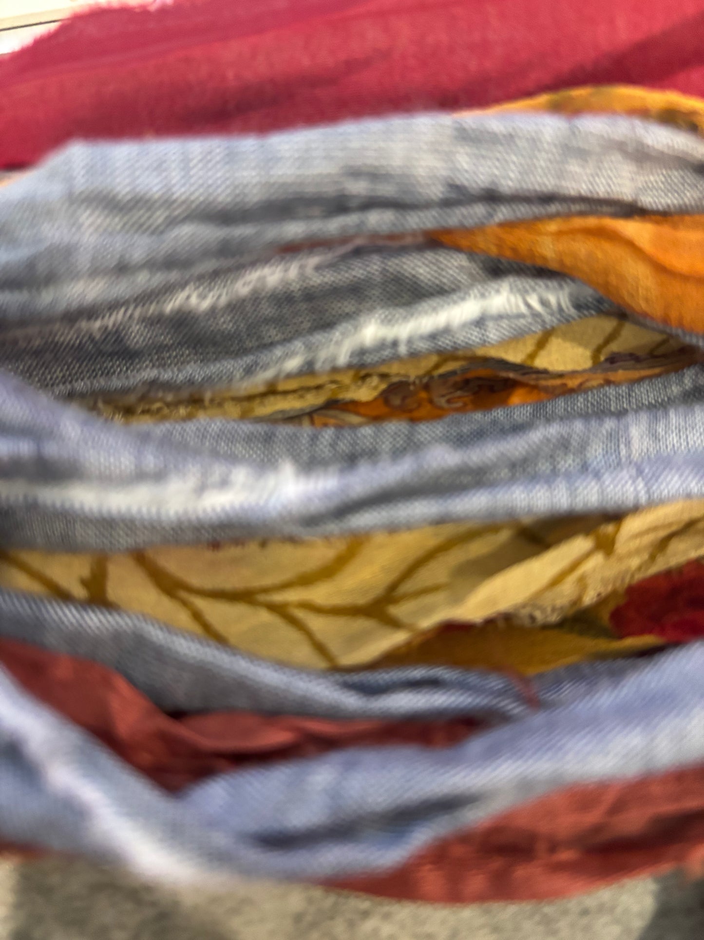 Fringe Scarf in Pumpkin and  Fall Colors