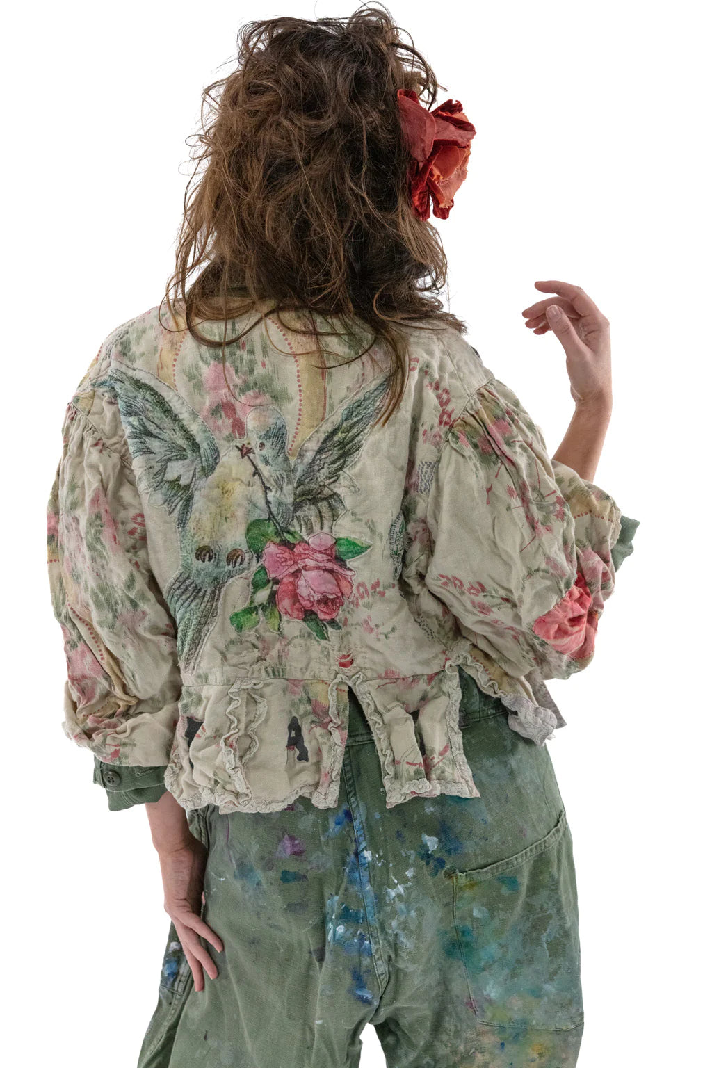 Magnolia Pearl 662-PRNTH-OS  Floral Appliqué Monique Jacket