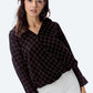 Windowpane Plaid Wrap Top